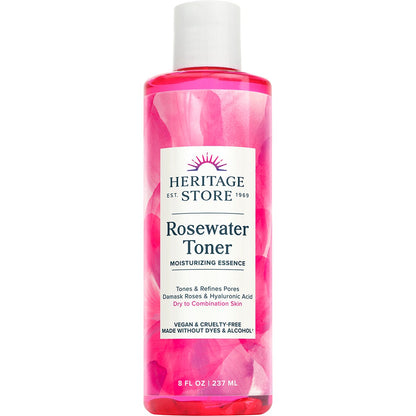 Heritage Store Rosewater Toner Dry to Combination Skin 237ml - Heritage Store