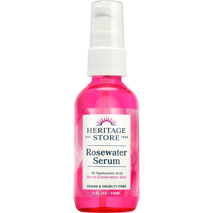 Heritage Store Rosewater Serum 1% Hyaluronic Dry to Combination Skin 59ml - Heritage Store