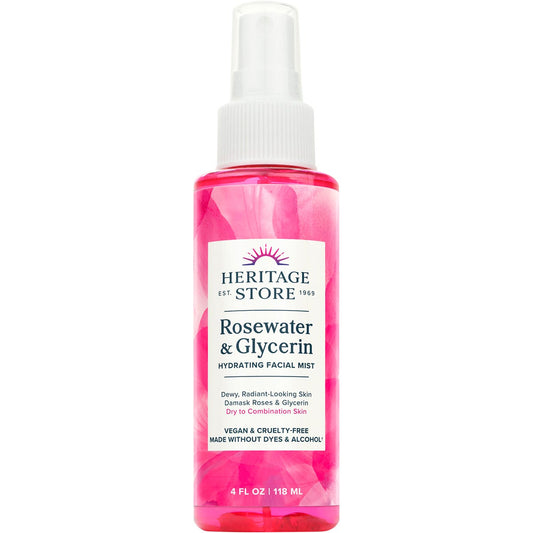 Heritage Store Rosewater & Glycerin Hydrating Facial Mist 118ml - Heritage Store