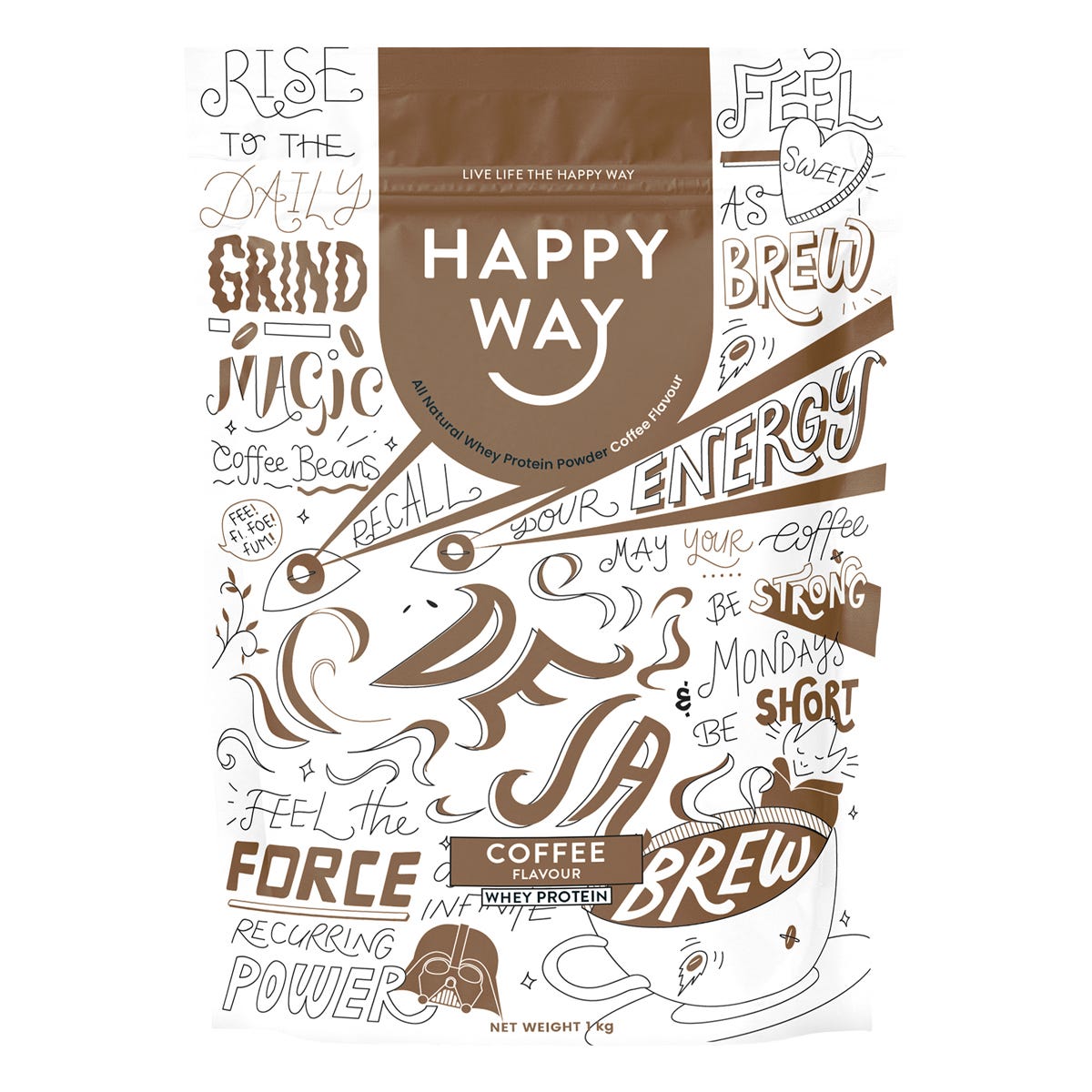 Happy Way Whey Protein Powder Coffee 1kg - Happy Way