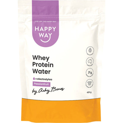 Happy Way Ashy Bines Whey Protein Water Passionfruit 420g - Happy Way