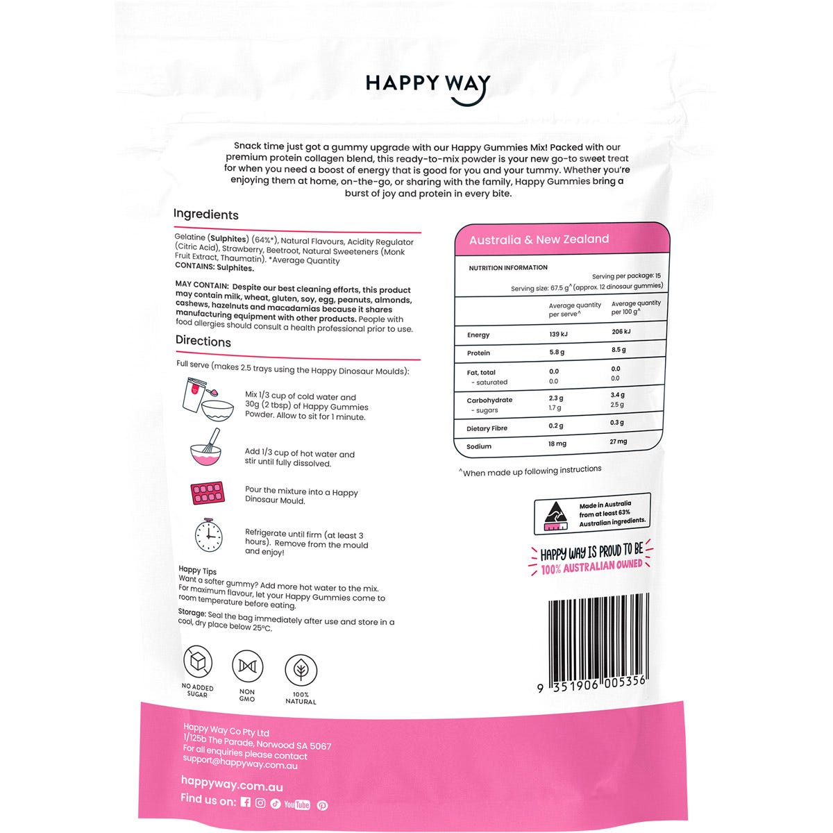 Happy Way Happy Gummies Strawberry 210g - Happy Way