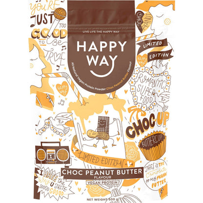 Happy Way Choc Peanut Butter Vegan Protein 500g - Happy Way
