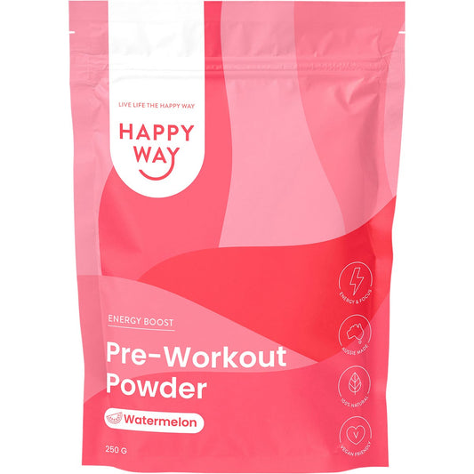 Happy Way Pre-Workout Powder Watermelon 250g - Happy Way