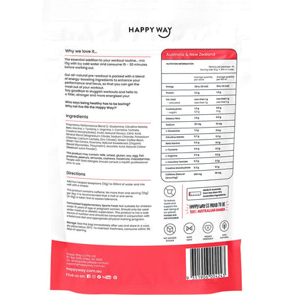 Happy Way Pre-Workout Powder Watermelon 250g - Happy Way