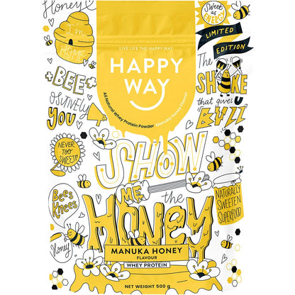 Happy Way Whey Protein Powder Manuka Honey 500g - Happy Way