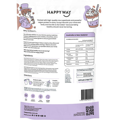 Happy Way Vegan Protein Powder Double Choc Chip 500g - Happy Way