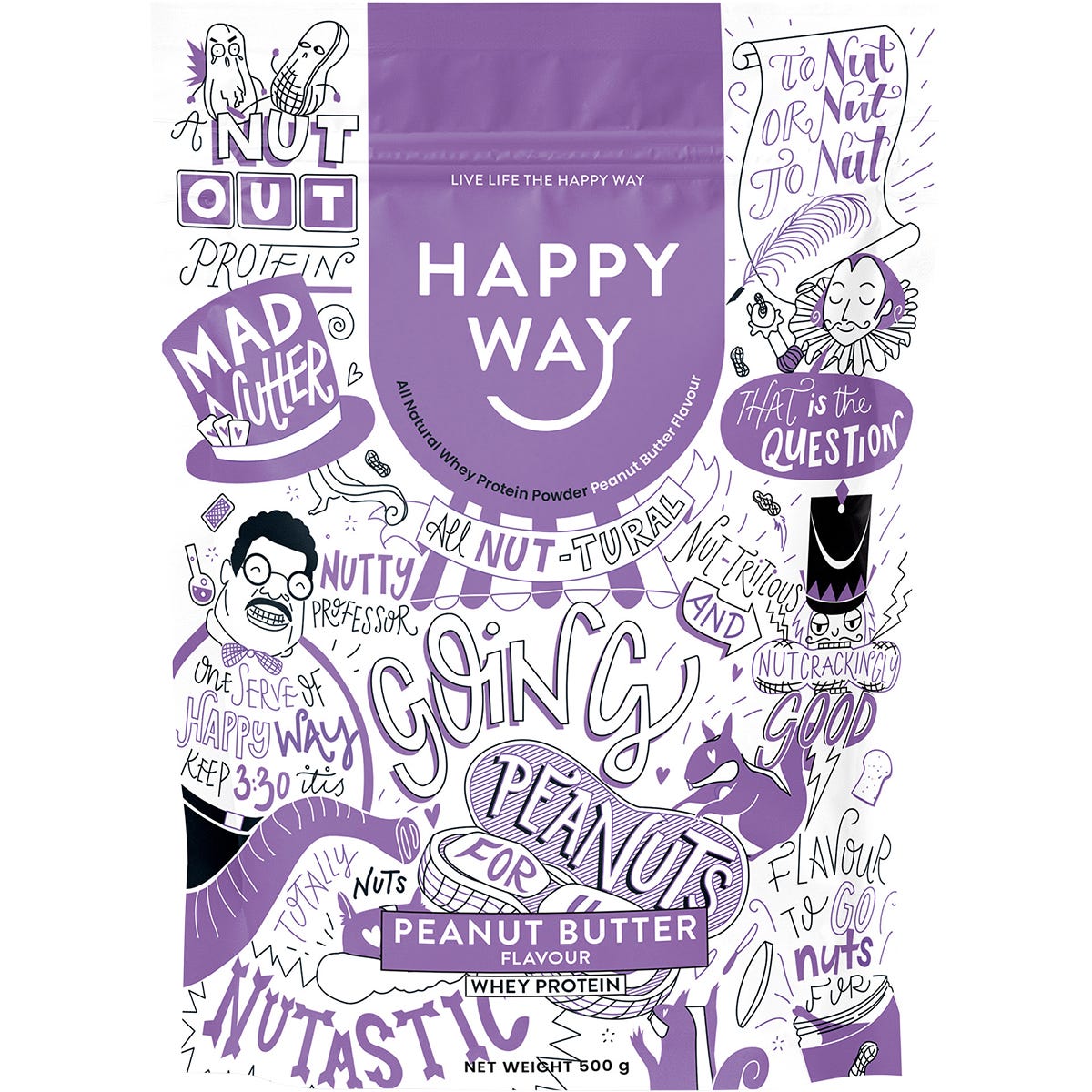 Happy Way Whey Protein Powder Peanut Butter 500g - Happy Way