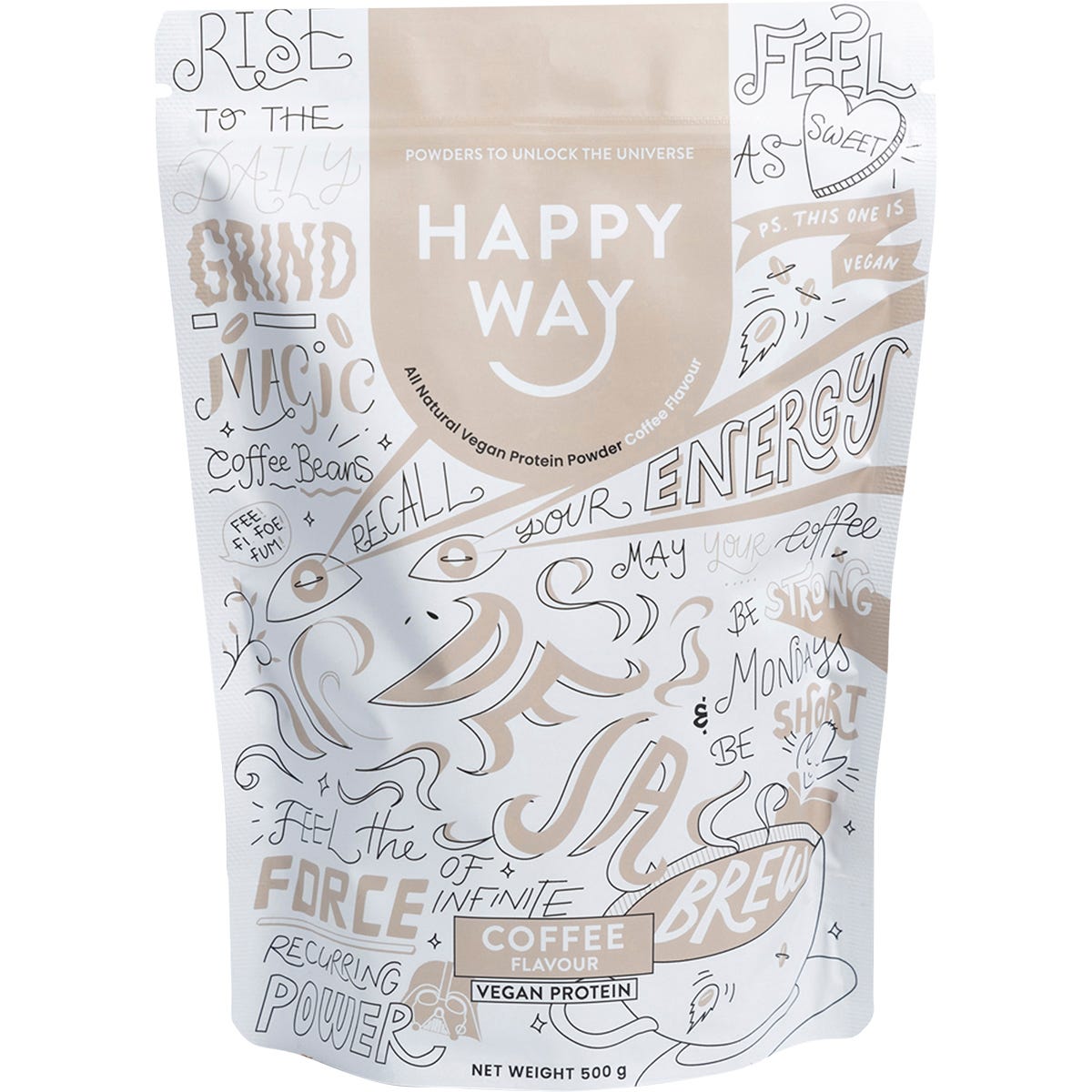 Happy Way Vegan Protein Powder Coffee 500g - Happy Way