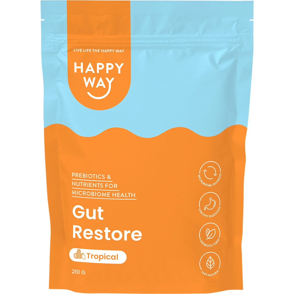 Happy Way Gut Restore Powder Tropical 210g - Happy Way