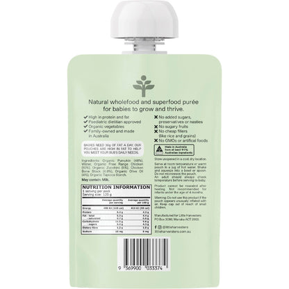 Little Harvesters Free-range Chicken, Pumpkin, Zucchini & Bone Broth 6x120g - Little Harvesters