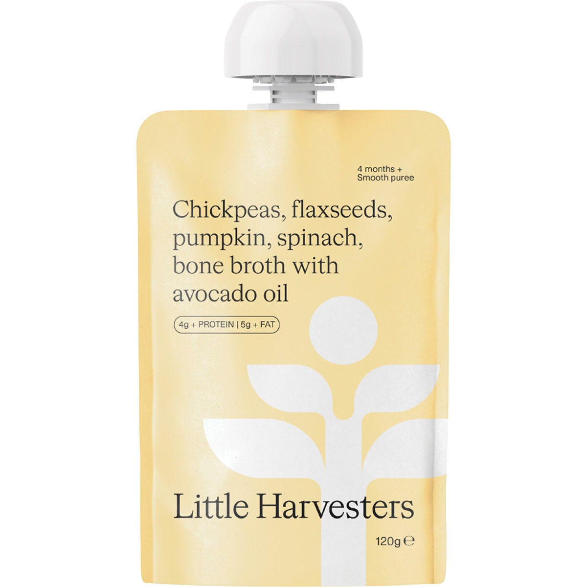 Little Harvesters Chickpeas, Flaxseeds, Pumpkin, Spinach & Bone Broth 6x120g - Little Harvesters