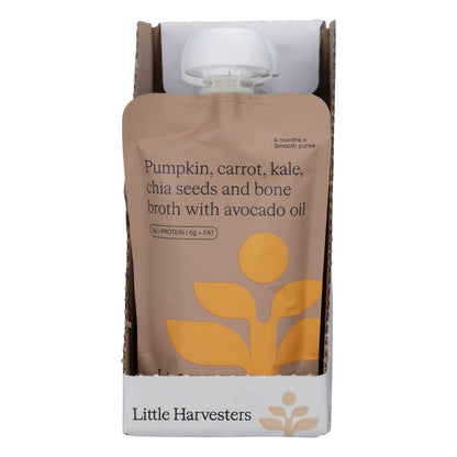 Little Harvesters Pumpkin, Carrot, Kale, Chia Seed & Bone Broth 6x120g - Little Harvesters