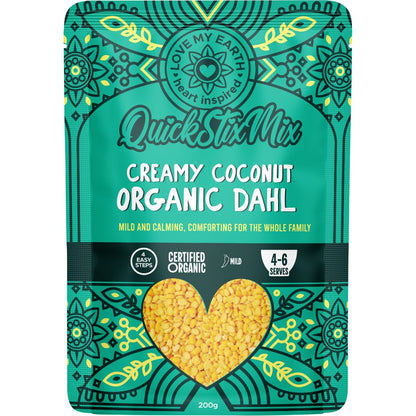 Love My Earth Quick Stix Mix Organic Dahl Creamy Coconut 200g - Love My Earth