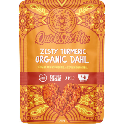 Love My Earth Quick Stix Mix Organic Dahl Zesty Turmeric 200g - Love My Earth