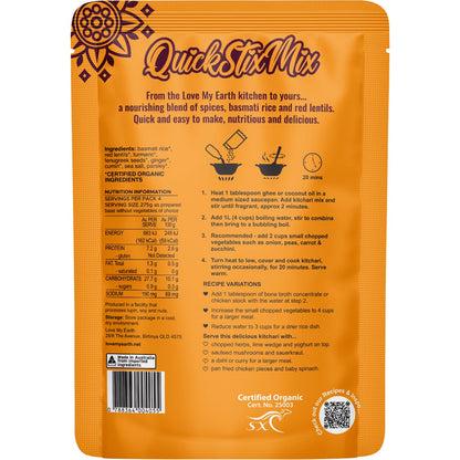 Love My Earth Quick Stix Mix Organic Turmeric Kitchari 200g - Love My Earth