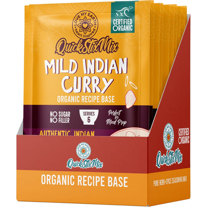 Love My Earth Quick Stix Mix Organic Recipe Base Mild Indian Curry 10x45g - Love My Earth