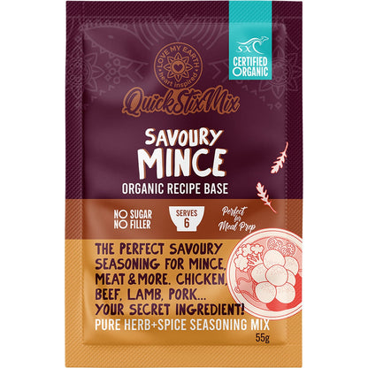 Love My Earth Quick Stix Mix Organic Recipe Base Savoury Mince 10x55g - Love My Earth
