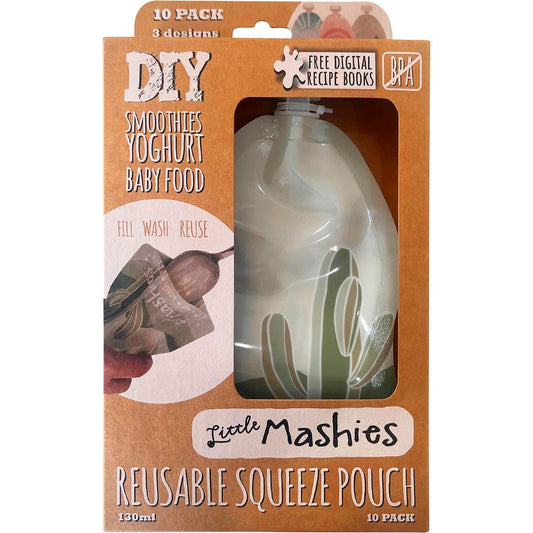 Little Mashies Reusable Squeeze Pouch Boho 10x130ml - Little Mashies