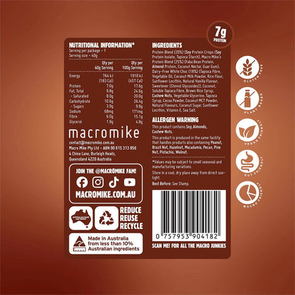 MACRO MIKE Protein Indulgence Ball Choc Coconut Lamington 12x40g - MACRO MIKE