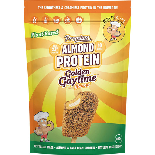 MACRO MIKE Premium Almond Protein Golden Gaytime 400g - MACRO MIKE