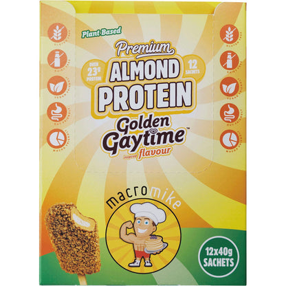 MACRO MIKE Premium Almond Protein Golden Gaytime 12x40g - MACRO MIKE