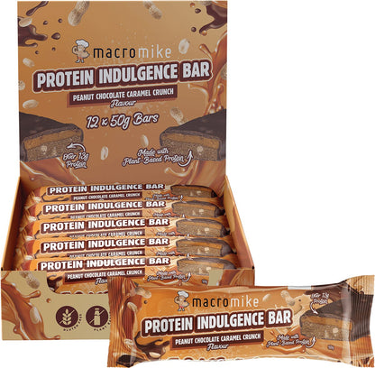 MACRO MIKE Protein Indulgence Bar Peanut Choc Caramel Crunch 12x50g - MACRO MIKE