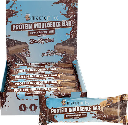 MACRO MIKE Protein Indulgence Bar Chocolate Coconut Bliss 12x50g - MACRO MIKE