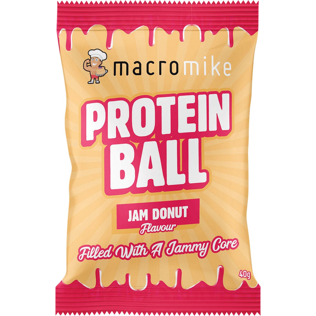 MACRO MIKE Protein Ball Jam Donut 12x40g - MACRO MIKE
