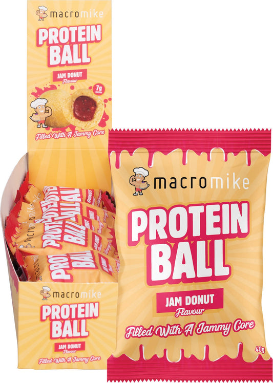 MACRO MIKE Protein Ball Jam Donut 12x40g - MACRO MIKE