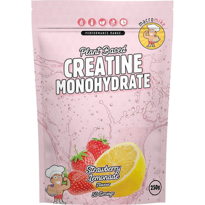 MACRO MIKE Plant Based Creatine Monohydrate Strawberry Lemonade 250g - MACRO MIKE