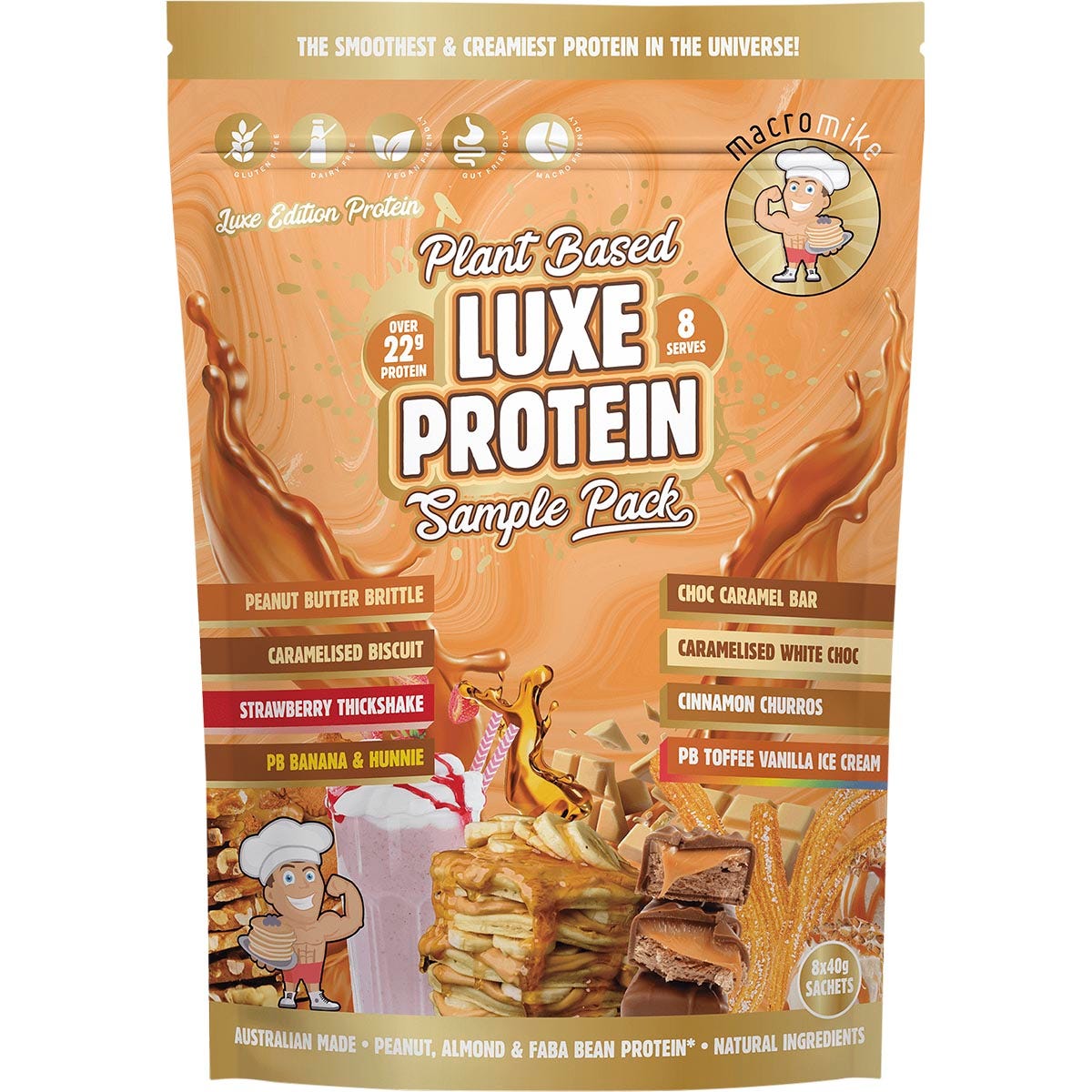 MACRO MIKE Plant Based Luxe Protein Sample Pack 8x40g - MACRO MIKE