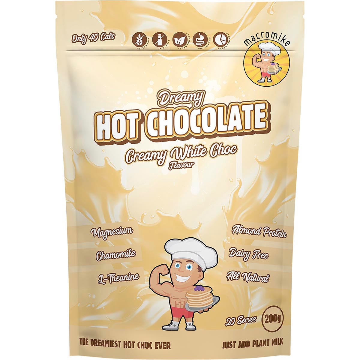 MACRO MIKE Dreamy Hot Chocolate Creamy White Choc 200g - MACRO MIKE