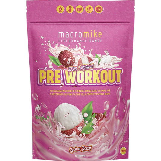 MACRO MIKE Pre Workout Lychee Berry 300g - MACRO MIKE