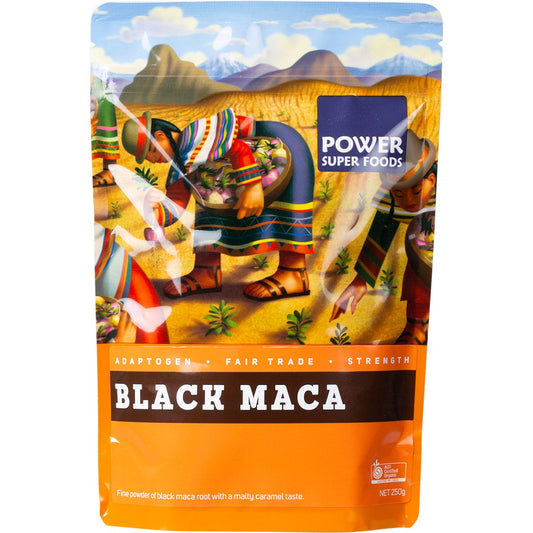 Power Super Foods Black Maca Powder Certified Organic 250g - Power Super Foods