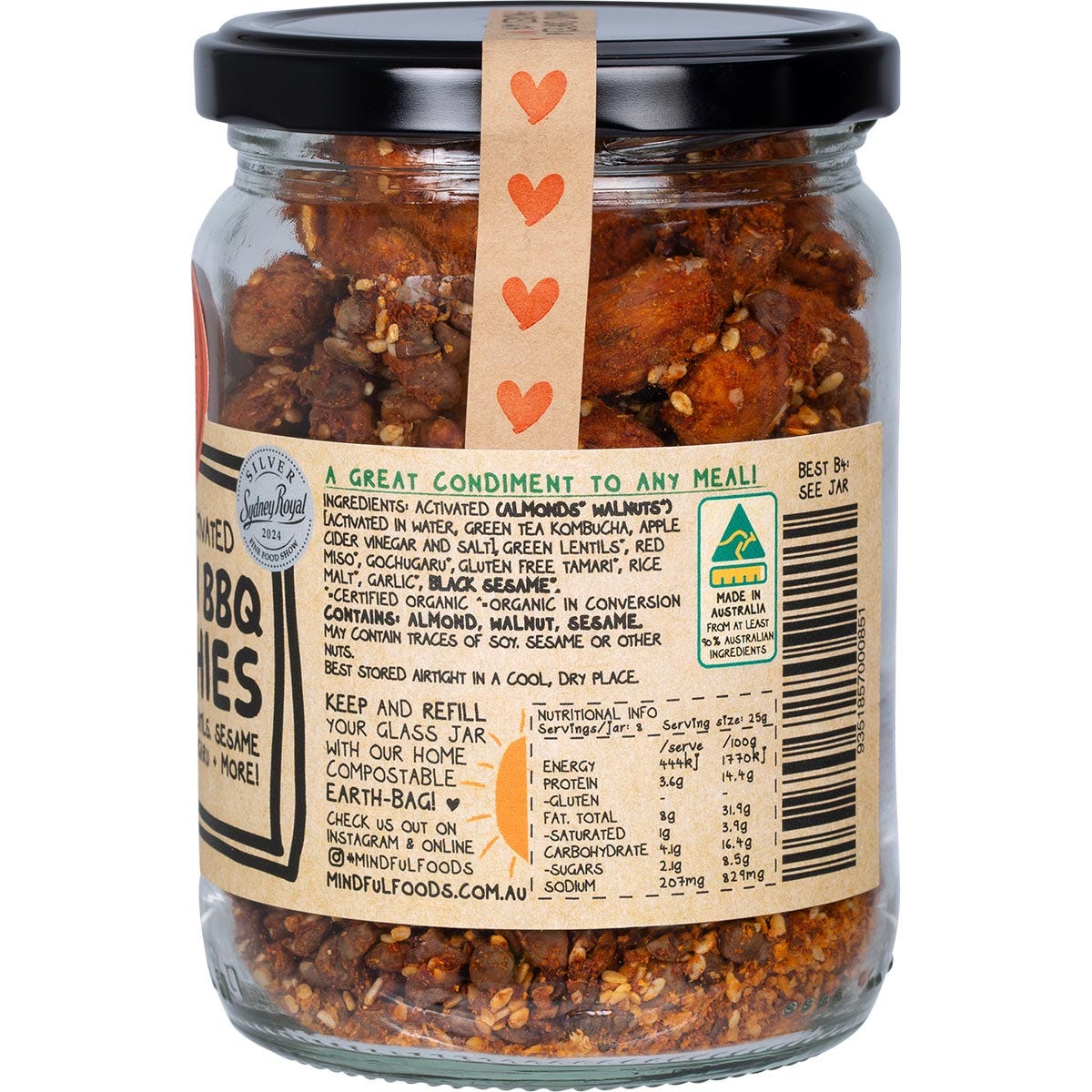 Mindful Foods Korean BBQ Munchies Organic & Activated 220g - Mindful Foods