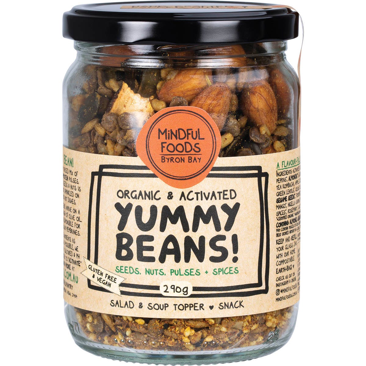 Mindful Foods Yummy Beans Organic & Activated 290g - Mindful Foods
