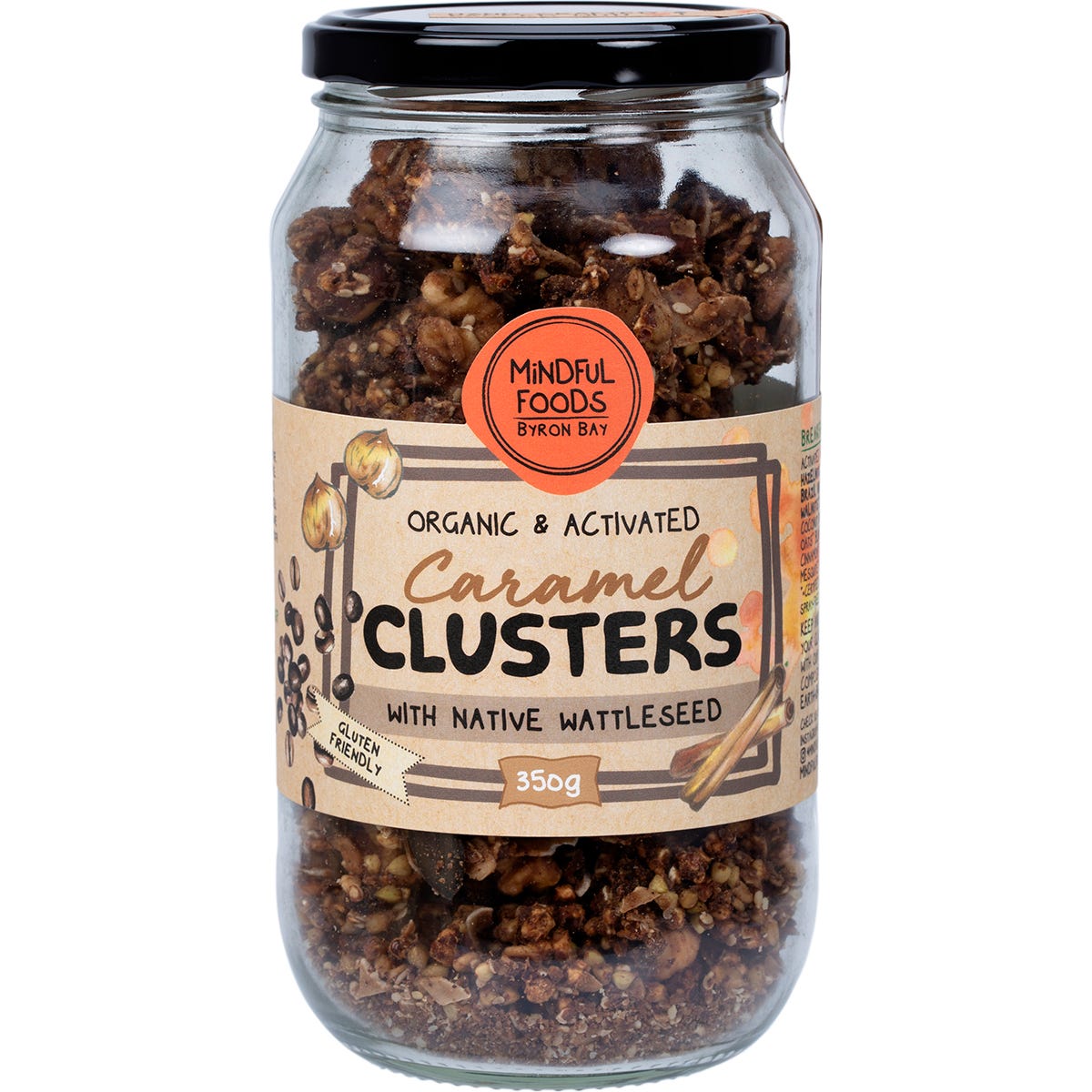 Mindful Foods Caramel Clusters Native Wattle Seed Organic & Activated 350g - Mindful Foods