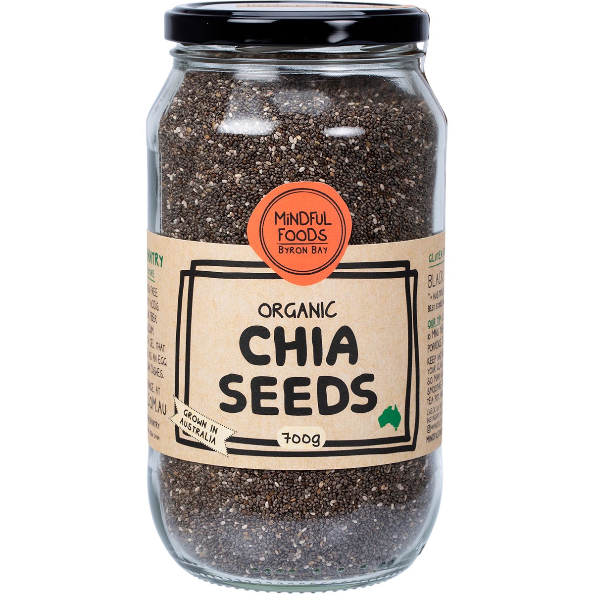 Mindful Foods Chia Seeds Organic 700g - Mindful Foods