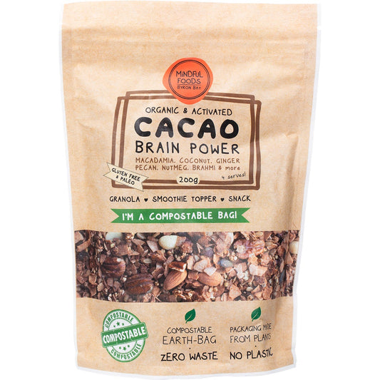 Mindful Foods Cacao Brain Power Granola Organic & Activated 200g - Mindful Foods