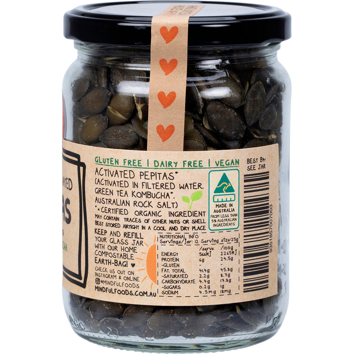 Mindful Foods Pepitas Organic & Activated 300g - Mindful Foods