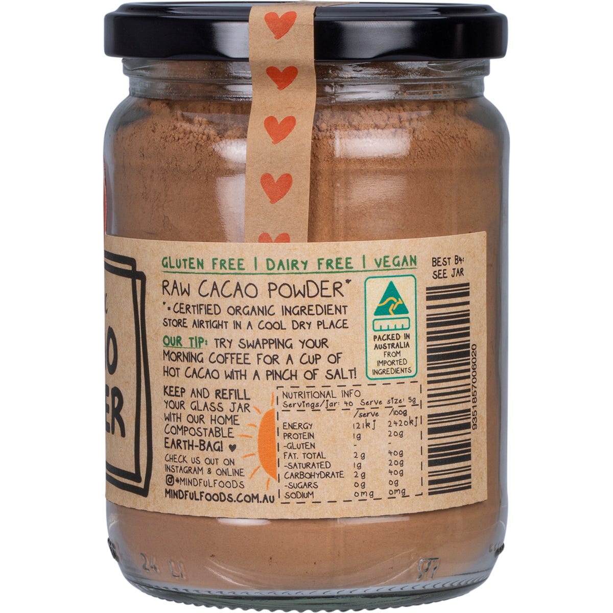 Mindful Foods Cacao Powder Raw Organic 200g - Mindful Foods