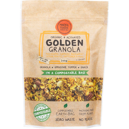 Mindful Foods Golden Granola Organic & Activated 200g - Mindful Foods