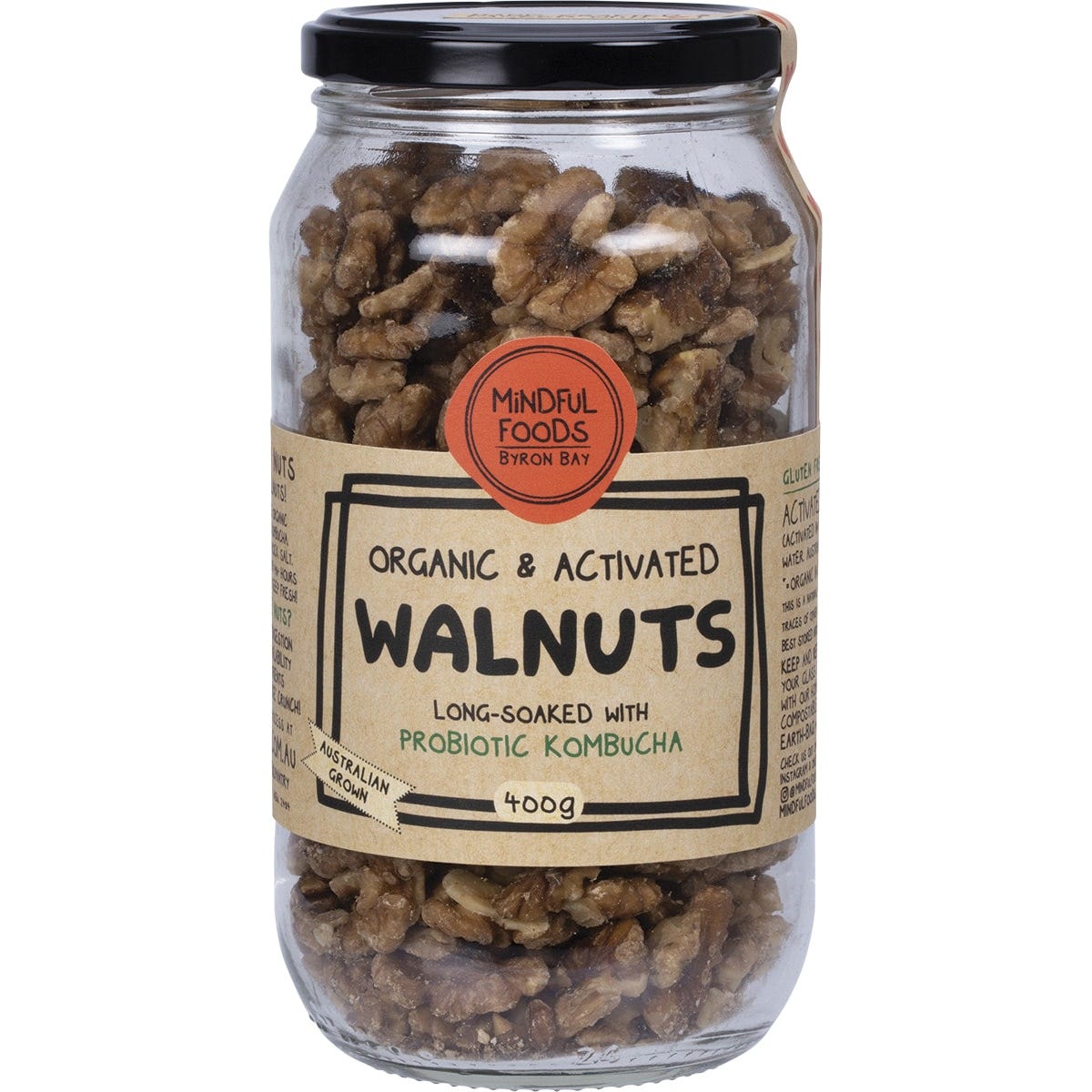 Mindful Foods Walnuts Organic & Activated 400g - Mindful Foods