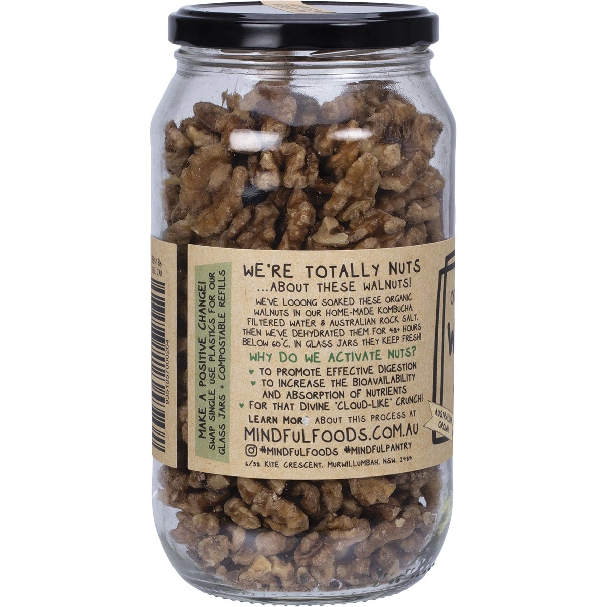 Mindful Foods Walnuts Organic & Activated 400g - Mindful Foods