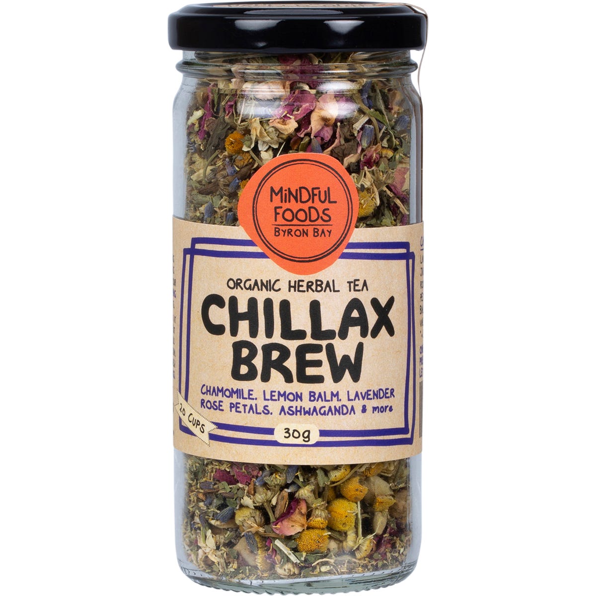 Mindful Foods Chillax Brew Organic Herbal Tea 30g - Mindful Foods
