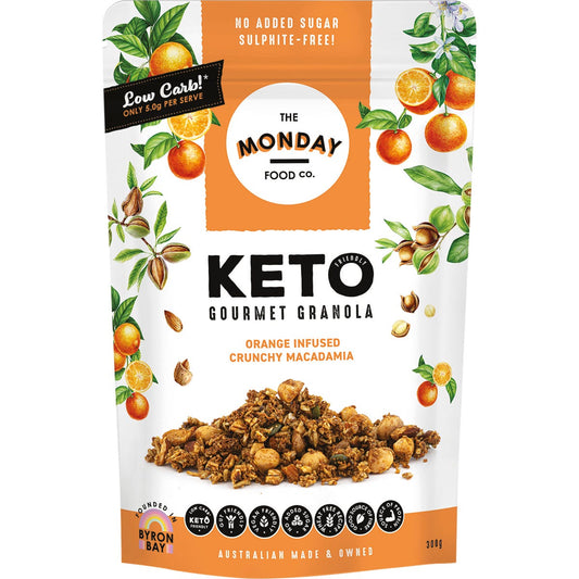 The Monday Food Co. Keto Gourmet Granola Orange Infused Crunchy Macadamia 300g - The Monday Food Co.
