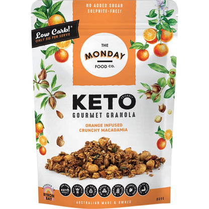 The Monday Food Co. Keto Gourmet Granola Orange Infused Crunchy Macadamia 800g - The Monday Food Co.