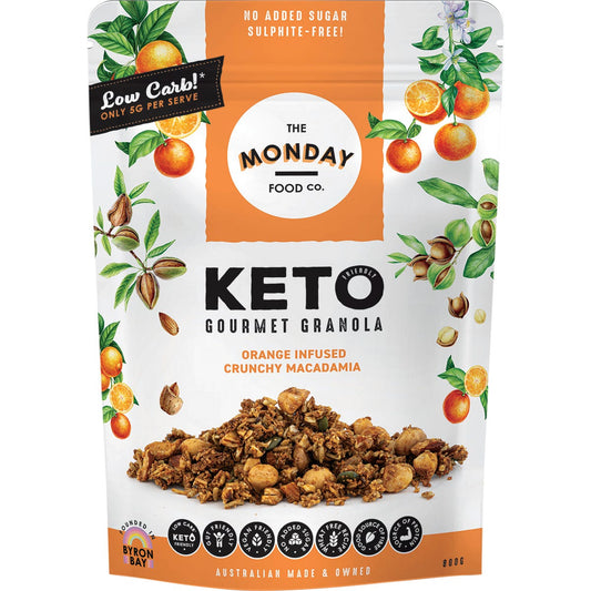 The Monday Food Co. Keto Gourmet Granola Orange Infused Crunchy Macadamia 800g - The Monday Food Co.
