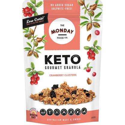 The Monday Food Co. Keto Gourmet Granola Cranberry Clusters 300g - The Monday Food Co.